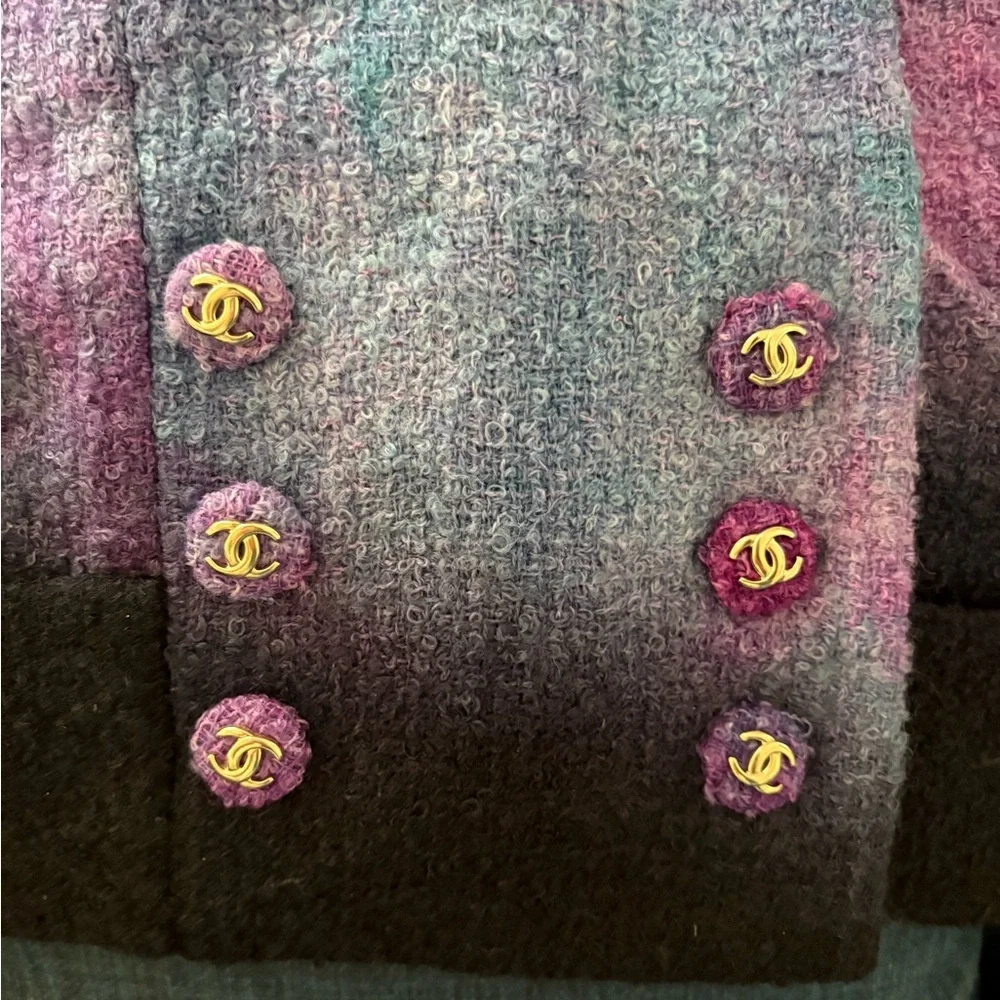 Chanel Metiers d'art 20A cropped purple jacket FR 42